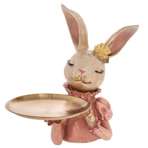 ΡΟΖ ΠΟΛΥΡΕΖΙΝ ΛΑΓΟ ΜΕ ΧΡΥΣΟ ΔΙΣΚΟ 26,5Χ23,5Χ30,2ΕΚ