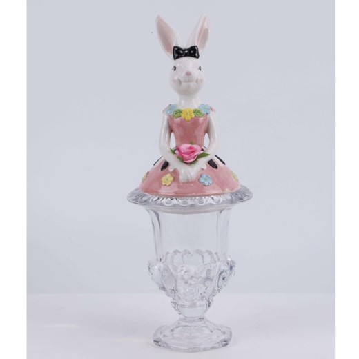 ΚΕΡΑΜΙΚΗ ΜΠΙΣΚΟΤΙΕΡΑ ΜΕ ΔΙΑΦΑΝΗ ΒΑΣΗ ΚΑΙ ΚΑΠΑΚΙ ΜΕ ΡΟΖ ΛΑΓΟΥΔΙΝΑ 16Χ16Χ42ΕΚ