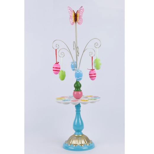 ΠΟΛΥΧΡΩΜΟ ΚΕΡΑΜΙΚΟ STAND ΑΥΓΟΘΗΚΗ ΜΕ ΣΙΕΛ  ΧΡΥΣΗ ΒΑΣΗ 25,5Χ25,5Χ80ΕΚ