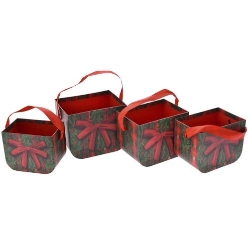 ΧΑΡΤΙΝΟ ΚΟΥΤΙ ΤΣΑΝΤΑ ΣΕΤ 4 ΠΡΑΣΙΝΟ ΜΕ ΦΙΟΓΚΟ