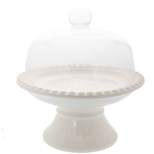 ΚΕΡΑΜΙΚΗ ΤΟΥΡΤΙΕΡΑ ΛΕΥΚΗ ΜΕ ΓΥΑΛΙΝΟ ΚΑΠΑΚΙ 30x30x31.5ΕΚ