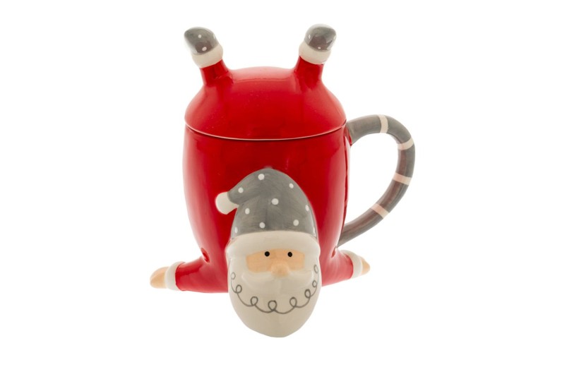 ΚΟΚΚΙΝΗ ΚΕΡΑΜΙΚΗ ΚΟΥΠΑ ΜΕ ΚΑΠΑΚΙ ΣΕ ΣΧΗΜΑ ΑΝΑΠΟΔΟΥ ΑΓΙΟΥ ΒΑΣΙΛΗ 16Χ12Χ17ΕΚ