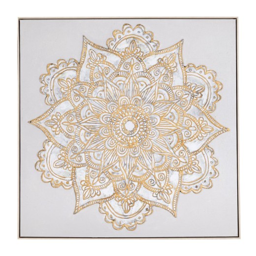 MANDALA ΕΛΑΙΟΓΡΑΦΙΑ 100Χ100ΕΚ ΜΕ ΣΑΜΠΑΝΙ ΚΟΡΝΙΖΑ ΣΕ ΚΑΜΒΑ