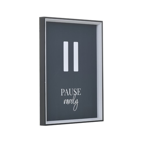 CLICK ΠΙΝΑΚΑΣ ΜΕ ΠΛΑΙΣΙΟ ΚΑΜΒΑΣ ''PAUSE'' ΞΥΛΙΝΟΣ ΜΑΥΡΟΣ/ΛΕΥΚΟΣ 30Χ3Χ40 - 3cm x 40cm x 30cm