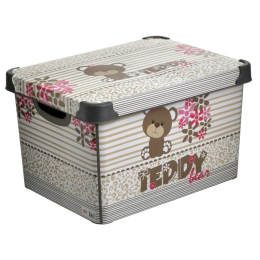 CLICK ΚΟΥΤΙ ΑΠΟΘΗΚΕΥΣΗΣ TEDDY PL ΕΚΡΟΥ/ΚΑΦΕ 38X27X23 - 27cm x 23cm x 38cm