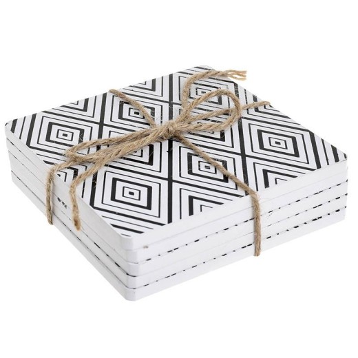 INART S/6 ΣΟΥΒΕΡ ΞΥΛΙΝΟ ΛΕΥΚΟ/ΜΑΥΡΟ 10Χ10 - 3cm x 10cm x 10cm