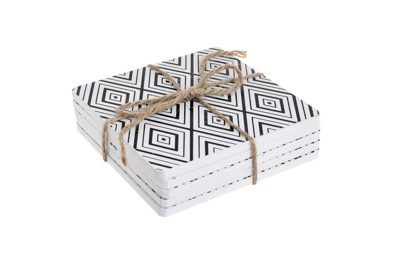 INART S/6 ΣΟΥΒΕΡ ΞΥΛΙΝΟ ΛΕΥΚΟ/ΜΑΥΡΟ 10Χ10 - 3cm x 10cm x 10cm