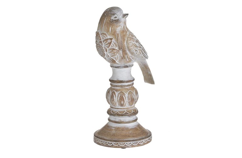 INART ΠΟΥΛΙ RESIN ΑΝΤΙΚΕ ΚΑΦΕ/ΛΕΥΚΟ 12Χ13Χ27 - 13cm x 27cm x 12cm