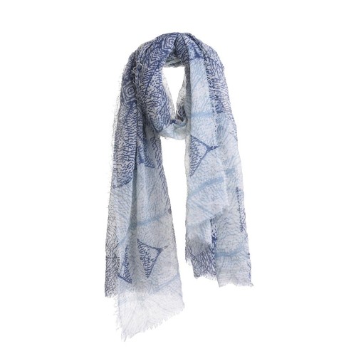 BLE ΦΟΥΛΑΡΙ ΜΠΛΕ/ΓΑΛΑΖΙΟ ΕΜΠΡΙΜΕ (VISCOSE) 180X90