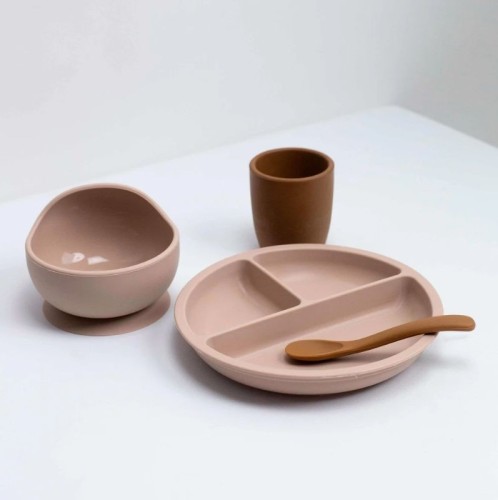 Σετ Φαγητού Σιλικόνης 4 Τεμαχίων - Εκρού - Trois Kilos Sept