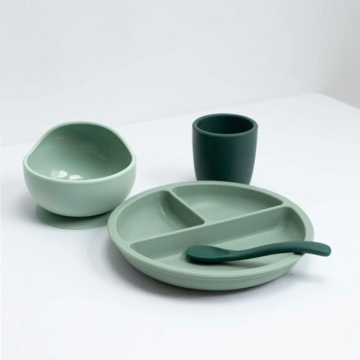 Σετ Φαγητού Σιλικόνης 4 Τεμαχίων - Μέντα - Trois Kilos Sept