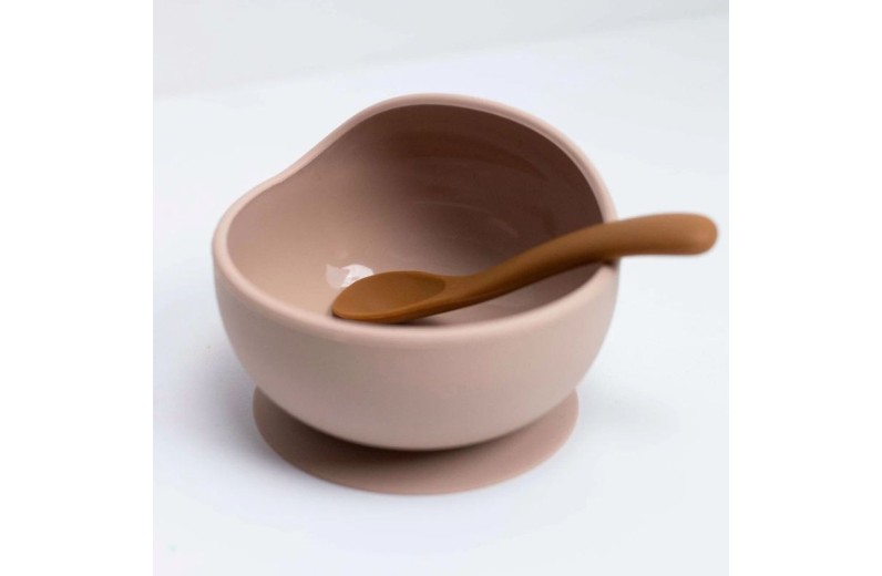 Σετ Μπωλ Σιλικόνης & Κουτάλι - Μπεζ - Trois Kilos Sept