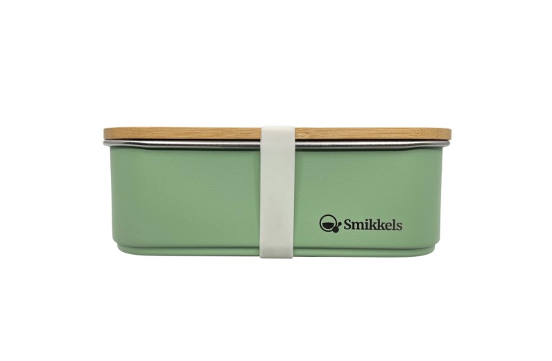 Lunch Box Με Καπάκι Από Bamboo 900ml Πράσινο - Smikkels