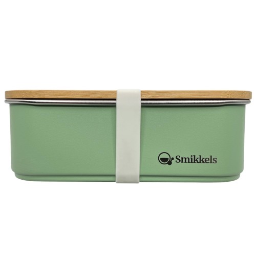 Lunch Box Με Καπάκι Από Bamboo 900ml Πράσινο - Smikkels