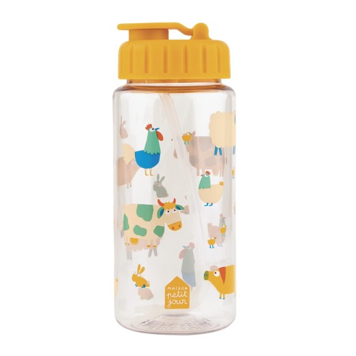 Διάφανο Παγούρι με Αποσπώμενο Καλαμάκι 350ml Farm - Petit Jour Paris