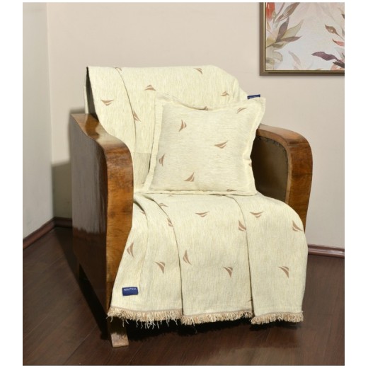 Ριχτάρι Τριθέσιο 180χ300 Σενίλ Εκρού