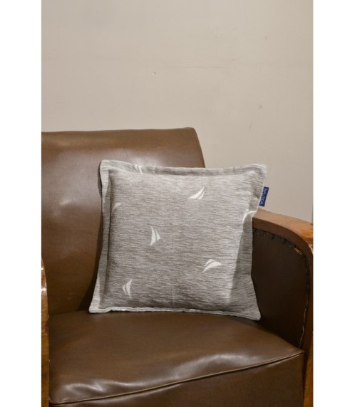 Μαξιλαροθήκη Διακοσμητική 43x43 Σενίλ Γκρι Logo