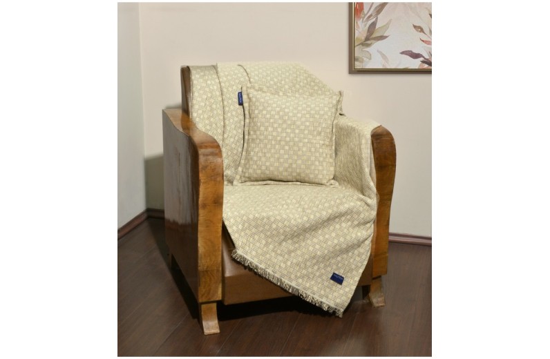 Ριχτάρι Μονοθέσιο 170x180 Σενίλ Μπεζ Καρρώ