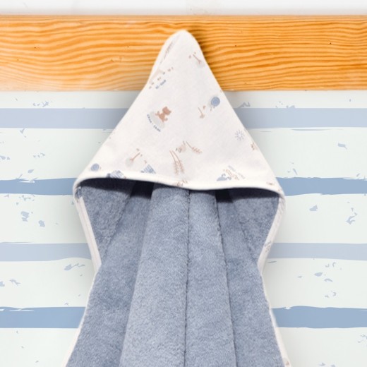 Μπουρνούζι Κάπα 75x75cm 100% Βαμβάκι 450 γρμ/τμ Design 414-1 Oliver Baby