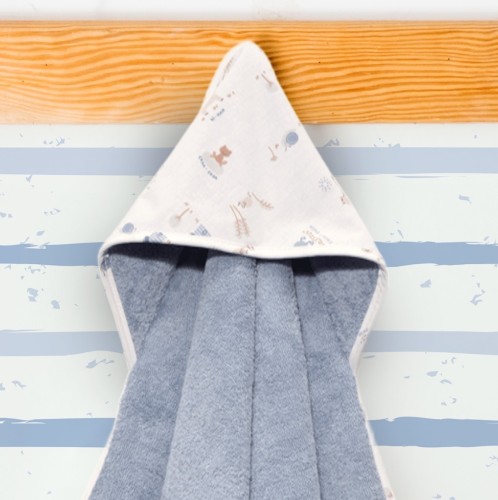 Μπουρνούζι Κάπα 75x75cm 100% Βαμβάκι 450 γρμ/τμ Design 414-1 Oliver Baby