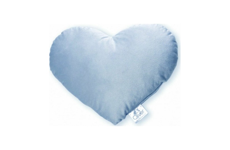 Oliver Baby Μαξιλάρι Διακοσμητικό Καρδιά Βελουτέ Σιέλ 36χ31