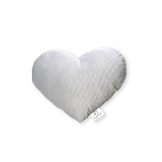 Oliver Baby Μαξιλάρι Διακοσμητικό Καρδιά Βελουτέ Γκρι 36χ31