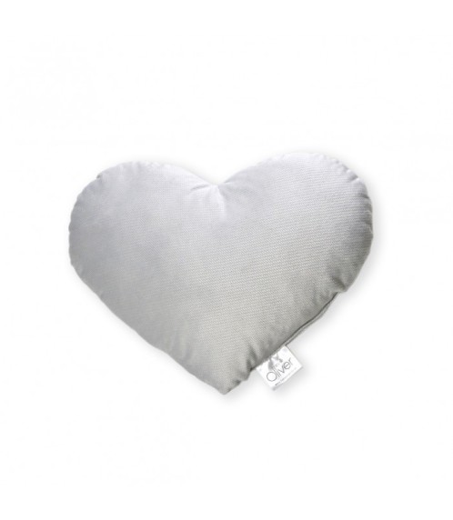 Oliver Baby Μαξιλάρι Διακοσμητικό Καρδιά Βελουτέ Γκρι 36χ31