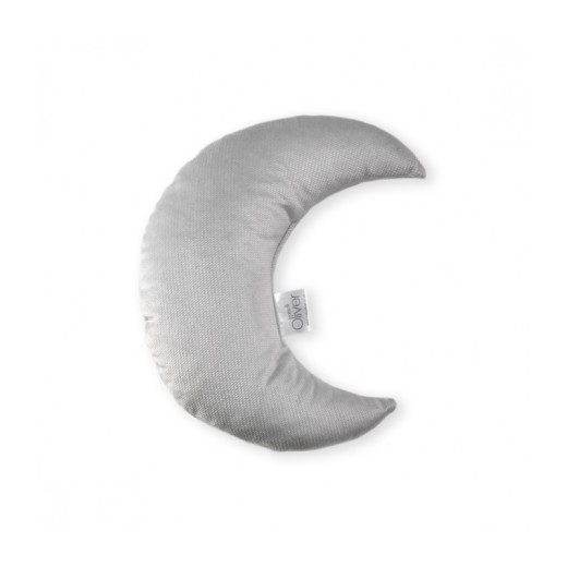 Oliver Baby Μαξιλάρι Διακοσμητικό Μισοφέγγαρο Βελουτέ Γκρι 30χ26
