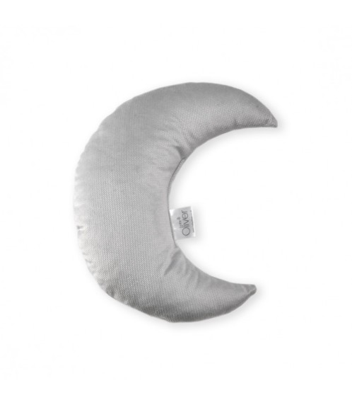 Oliver Baby Μαξιλάρι Διακοσμητικό Μισοφέγγαρο Βελουτέ Γκρι 30χ26