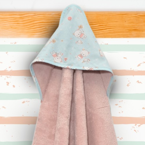 Μπουρνούζι Κάπα 75x75cm 100% Bαμβάκι 450 γρμ/τμ Design 212 Oliver Baby