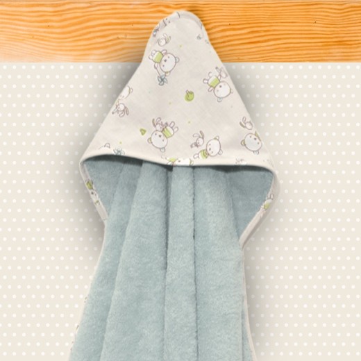 Μπουρνούζι Κάπα 75x75cm 100% Bαμβάκι 450 γρμ/τμ Design 213 Oliver Baby