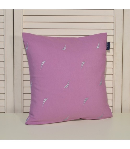 Μαξιλαροθήκη Διακοσμητική Λονέτα Κεντητή Des. 223 Λιλά με Γκρι Κέντημα