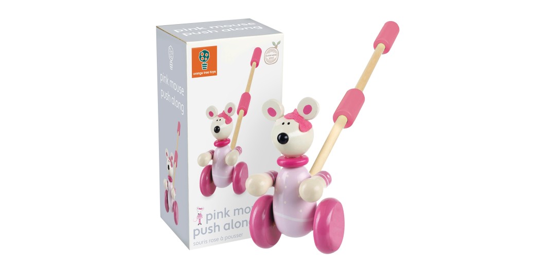 Παιχνίδι Ώθησης Pink Mouse Orange Tree Toys (FSC®)
