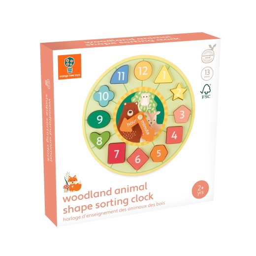 Ρολόι με Σχήματα Woodland Orange Tree Toys