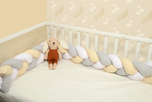 Πλεξούδα τριπλή βαμβακερή 20X200  με ειδική εσωτερική επένδυση Design 3145 Oliver Baby