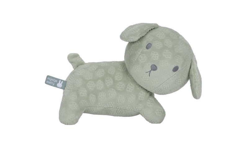 Λούτρινο Σκυλάκι Από Βελουτέ Ύφασμα 25cm Πράσινο Miffy Flowers