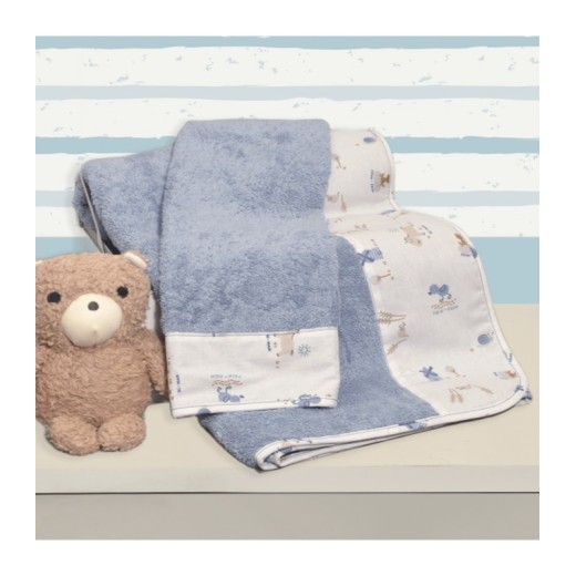 Σετ Πετσέτες 2 τεμ. 100% Bαμβάκι 450 γρμ/τμ 30x50cm & 70x120cm Design 414 Oliver Baby