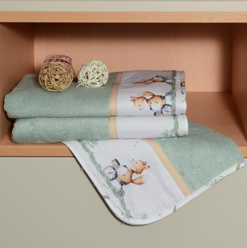 Σετ πετσέτες 2 τεμ 100% βαμβάκι 450 γρμ/τμ 30x50 & 70x120 Design 423 Oliver Baby