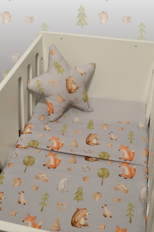 Σεντόνια Λίκνου Σετ 2τ -75x110-100% Βαμβάκι Des.427 Oliver Baby