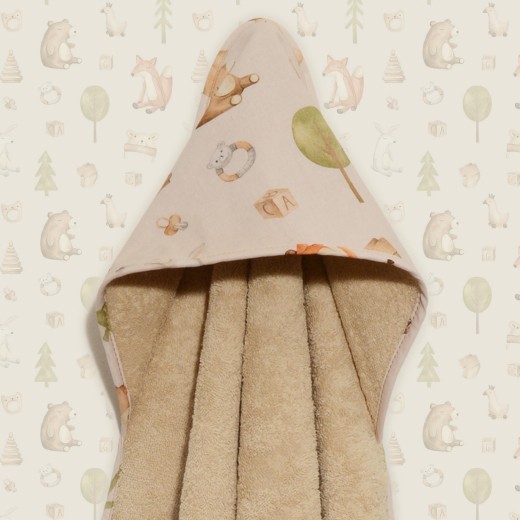 Μπουρνούζι κάπα 75x75 100% βαμβάκι 450 γρμ/τμ Des.428 Oliver Baby