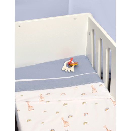 Σεντόνια Λίκνου Σετ 2τ -75x110-100% Βαμβάκι Design 501 Sophie La Girafe