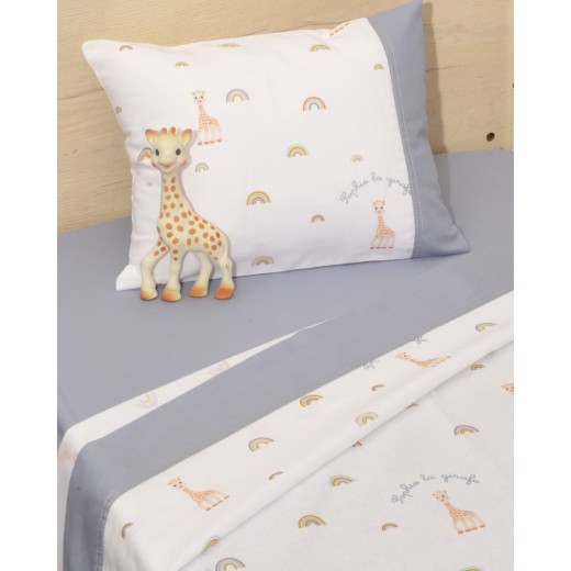 Σεντόνια κούνιας 3 τεμ 110x170 100% βαμβάκι κατωσέντονο με λάστιχο Design 501 Sophie La Girafe