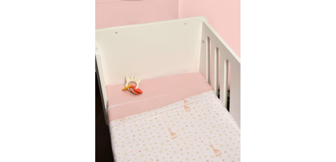 Σεντόνια Λίκνου Σετ 2τ -75x110-100% Βαμβάκι Design 502 Sophie La Girafe