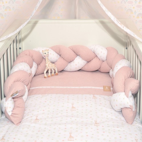 Πλεξούδα τριπλή βαμβακερή 20x200cm με ειδική εσωτερική επένδυση Design 502 Sophie La Girafe