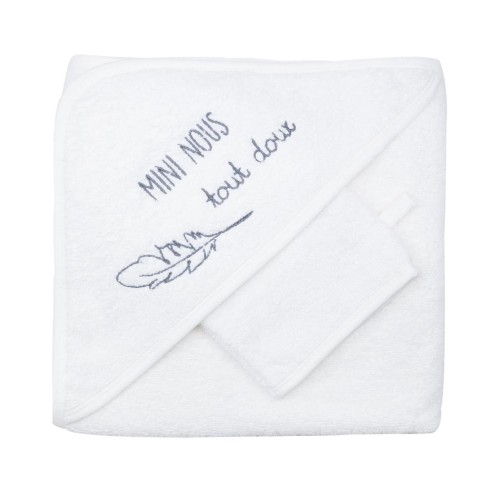 Σετ Μπουρνούζι με Κάπα και Γάντι 70x70cm Λευκό - Trois Kilos Sept