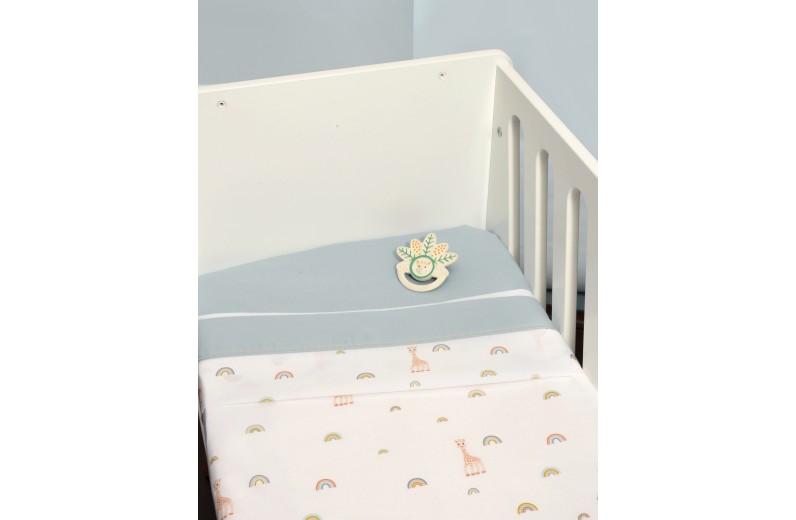 Σεντόνια Λίκνου Σετ 2τ -75x110-100% Βαμβάκι Design 503 Sophie La Girafe