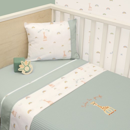 Κουβέρτα Πικέ Κούνιας 100x140cm Design 503 Sophie La Girafe