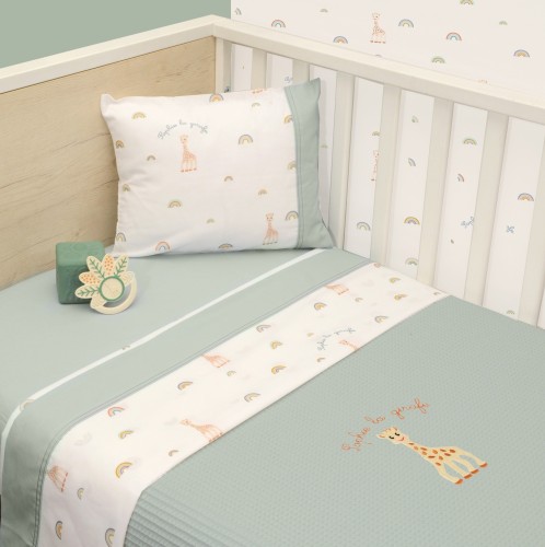 Κουβέρτα Πικέ Κούνιας 100x140cm Design 503 Sophie La Girafe