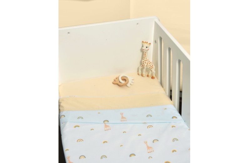 Σεντόνια Λίκνου Σετ 2τ -75x110-100% Βαμβάκι Design 504 Sophie La Girafe