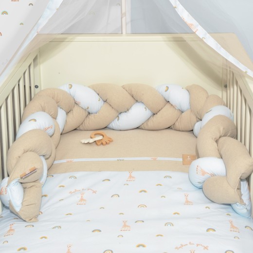 Πλεξούδα τριπλή βαμβακερή 20x200 με ειδική εσωτερική επένδυση Design 504 Sophie La Girafe